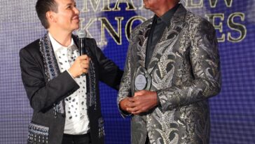 Alessandro Nomellini con Mathew Knowles alla Cena di Gala